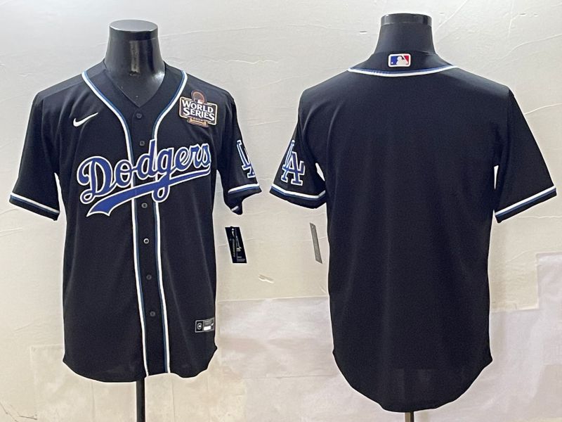 Men Los Angeles Dodgers Blank Black Three generations Nike 2025 MLB Jersey style 3